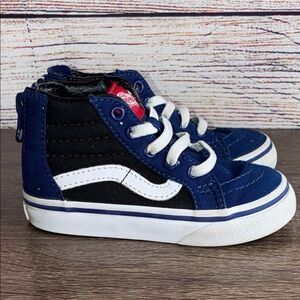 EUC Vans Kids High-Top Sneakers - Blue and Black 6 Toddler